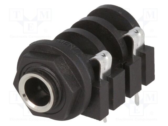 Socket; Jack 6,35mm; female; mono; with on/off switch; angled 90°