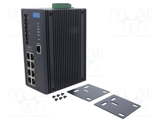Switch Ethernet; managed; Number of ports: 12; 12÷48VDC; RJ45,SFP