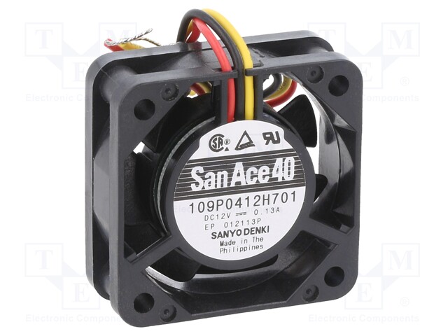 AXIAL FAN, 40MM, 12VDC, 130mA