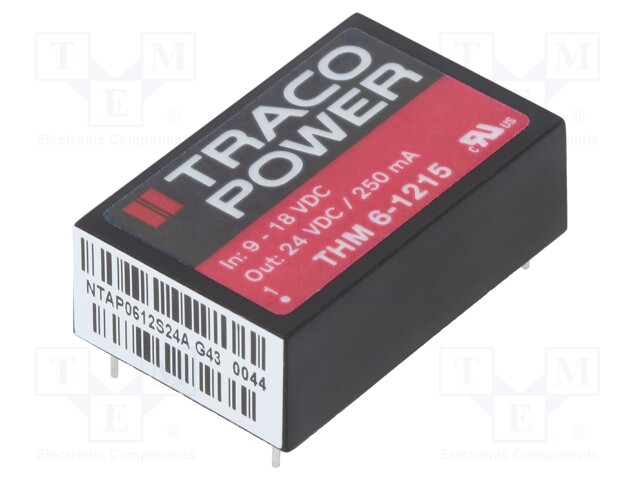 Converter: DC/DC; 6W; Uin: 9÷18V; 24VDC; Iout: 250mA; DIP24; 14g