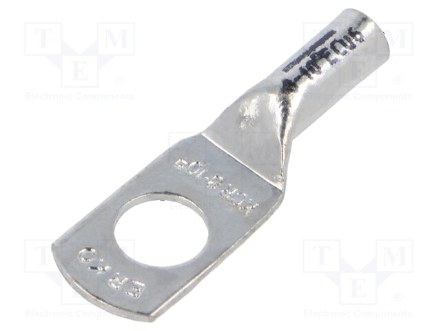Tip: ring tube; M8; 10mm2; crimped; for cable; tinned; copper; 8.4mm