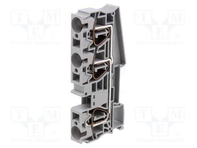 Splice terminal: rail; 0.2÷16mm2; ways: 1; terminals: 3; grey; TS35