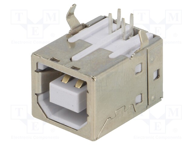 Socket; USB B; on PCBs; THT; PIN: 4; angled 90°; USB 2.0; 1A; 30V