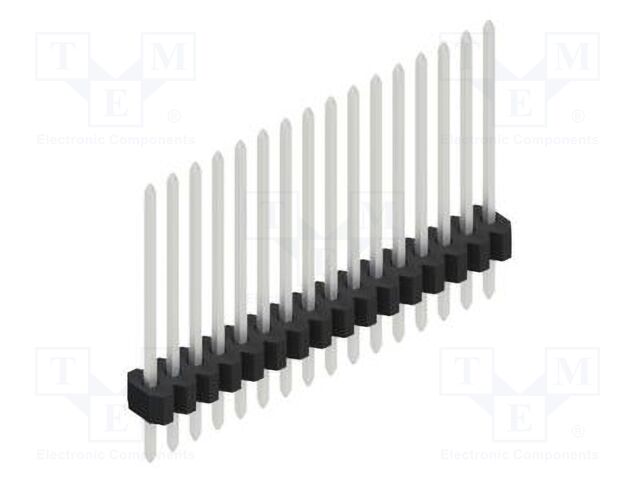 Connector: pin strips; pin header; male; PIN: 16; 1.27mm; THT; 1x16