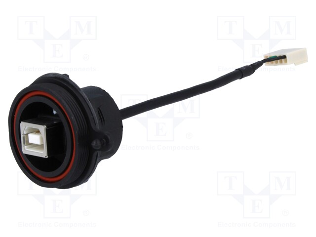Socket; USB B; USB Buccaneer; for panel mounting,rear side nut