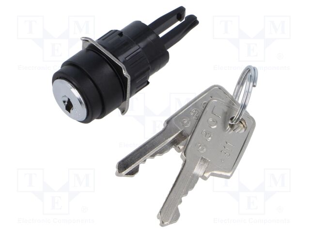 Switch: rotary with key; 16mm; Stabl.pos: 2; NC x2 + NO x2; Pos: 3