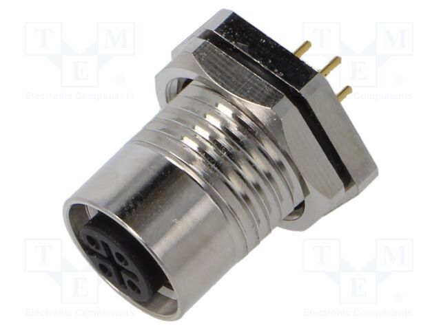 Connector: M12; socket; male; straight; PIN: 4; 250V; 4A; IP67