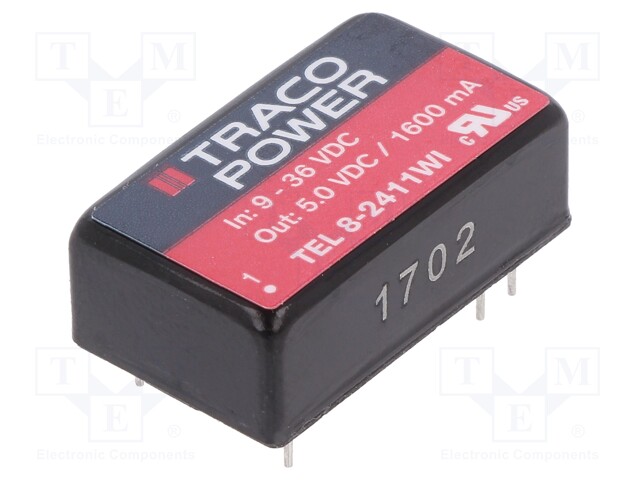 Converter: DC/DC; 8W; Uin: 9÷36V; Uout: 5VDC; Iout: 1600mA; DIP16