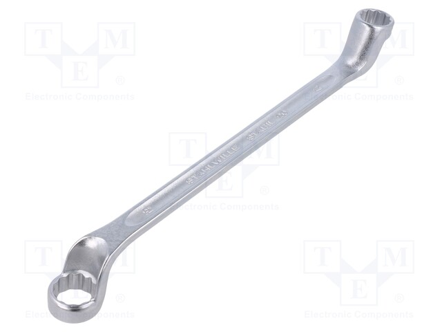 Wrench; box; 16mm,17mm; chromium plated steel; L: 255mm; offset