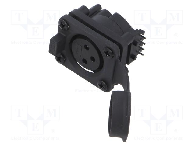Connector: XLR; socket; female; AXS; 15A; 133V; PIN: 3; IP65; THT