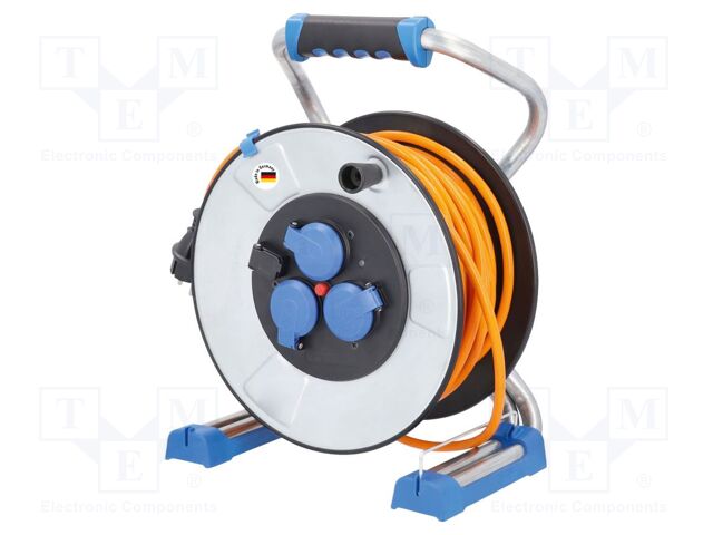 Extension lead; 3G1.5mm2; Sockets: 4; PUR; orange; 50m; 16A