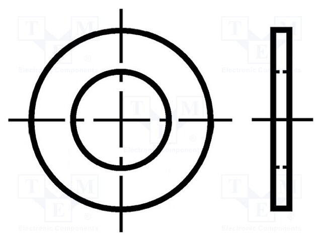 Washer; round; M10; D=20mm; h=2mm; pressboard; BN: 1077