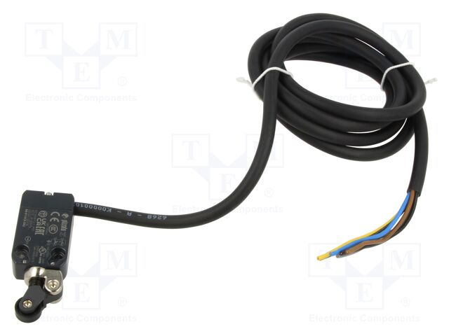 Limit switch; lever R 30,1mm, plastic roller Ø14mm; NO + NC