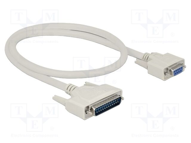 Cable; D-Sub 25pin plug,D-Sub 9pin socket; Len: 0.5m; beige