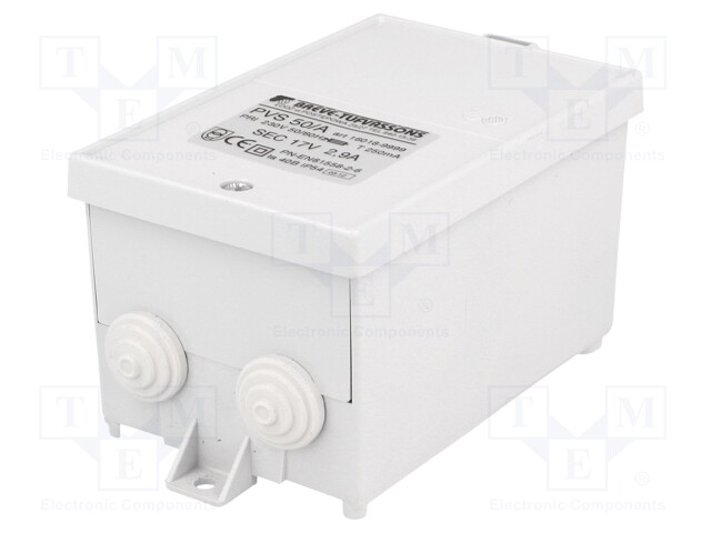 Transformer: safety; 50VA; 230VAC; 17V; IP54; Thermal class: Ta40B