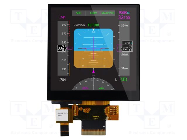 Display: TFT; 4"; 480x480; Illumin: LED; Dim: 77.86x81.84x4.15mm