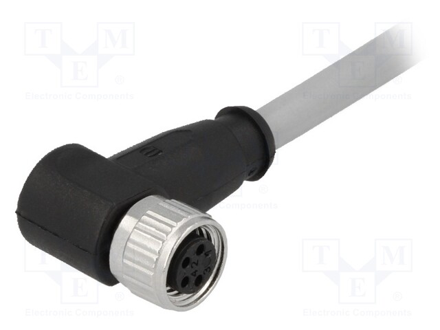 Connector: M8; female; PIN: 4; angled 90°; with lead; plug; 1m; PVC