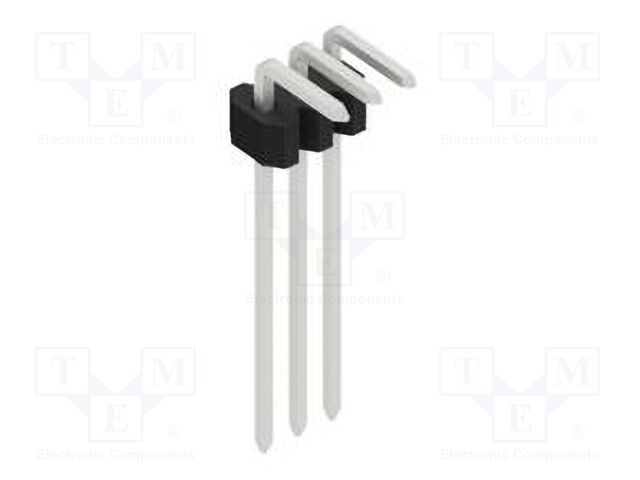 Connector: pin strips; pin header; male; PIN: 3; 1.27mm; THT; 1x3