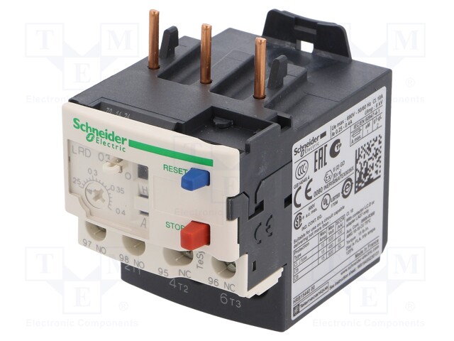 Thermal relay; Series: TeSys D; Leads: screw terminals; 0.25÷0.4A