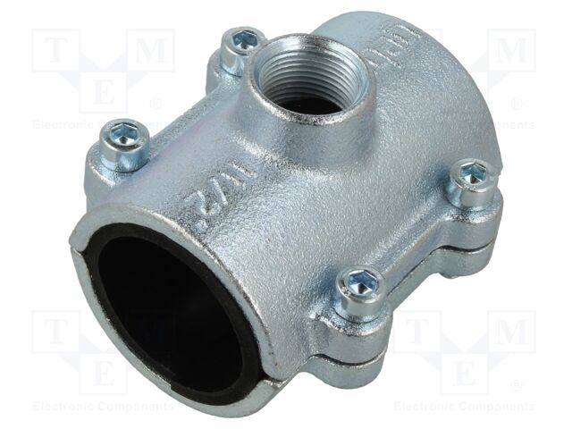 Splice terminal: fixing clamp; two-part,with side outlet; 10bar