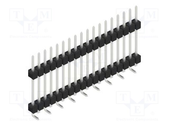 Connector: pin strips; pin header; male; PIN: 18; 2.54mm; SMT; 1x18