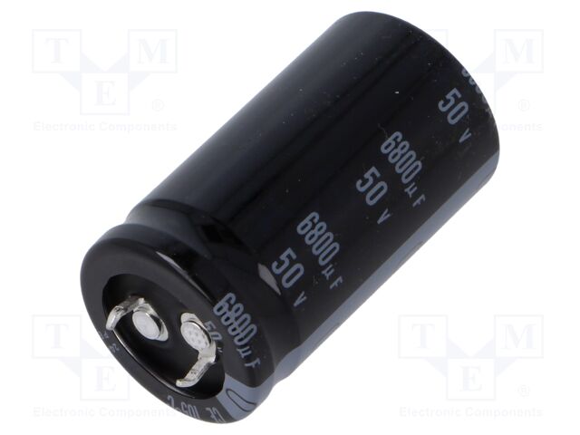 Capacitor: electrolytic; SNAP-IN; 6800uF; 50VDC; Ø25x45mm; ±20%