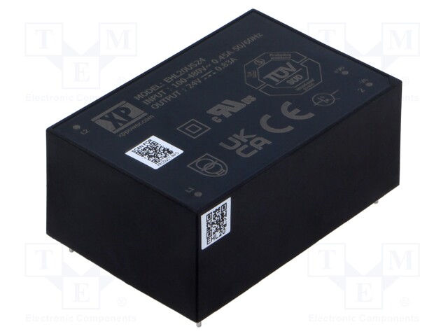 Converter: AC/DC; 20W; Uout: 24VDC; Iout: 830mA; OUT: 1; 88%; THT; EHL