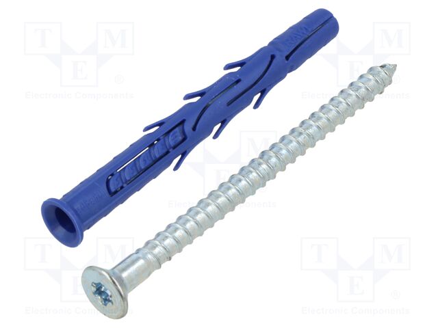 Plastic anchor; with screw; 8x80; zinc-plated steel; FF1; 50pcs.
