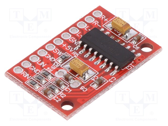 Module: audio; amplifier; analog; 3.6÷5.5VDC; IC: PAM8403; 3W