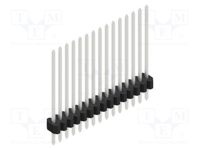 Connector: pin strips; pin header; male; PIN: 15; 1.27mm; THT; 1x15