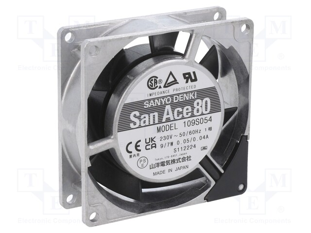 Fan: AC; axial; 80x80x25mm; 37.8m3/h; 30dBA; ball bearing; 2650rpm
