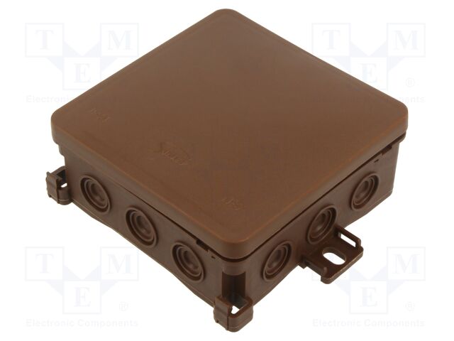 Enclosure: junction box; X: 100mm; Y: 40mm; Z: 100mm; IP54; brown