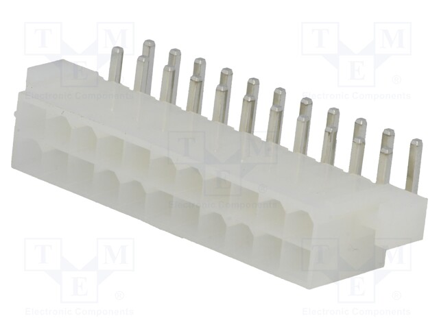 Socket; wire-board; male; MF42; 4.2mm; PIN: 22; THT; mounting holes