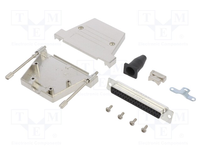 D-Sub; PIN: 37; female; shielded,with strain relief; straight