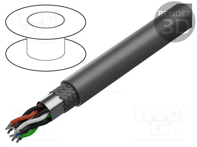 Wire; Xtra Guard® Flex; 4x2x16AWG; unshielded; PVC; dark grey