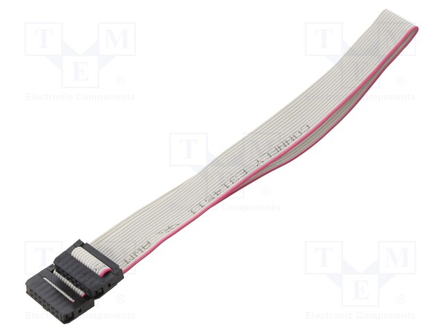 Ribbon cable with IDC connectors; 14x28AWG; Cable ph: 1mm; 0.3m
