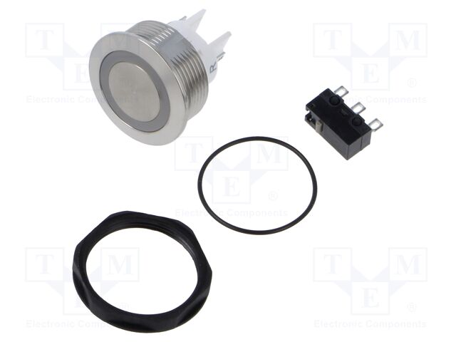 Switch: vandal resistant; Pos: 2; SPDT; 0.1A/30VDC; ON-(ON); RGB