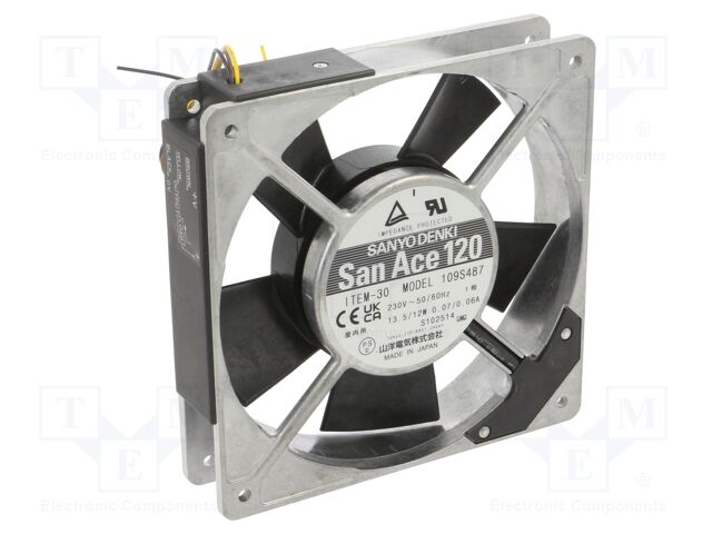 Fan: AC; axial; 120x120x25mm; 117m3/h; 38dBA; ball bearing; 2500rpm
