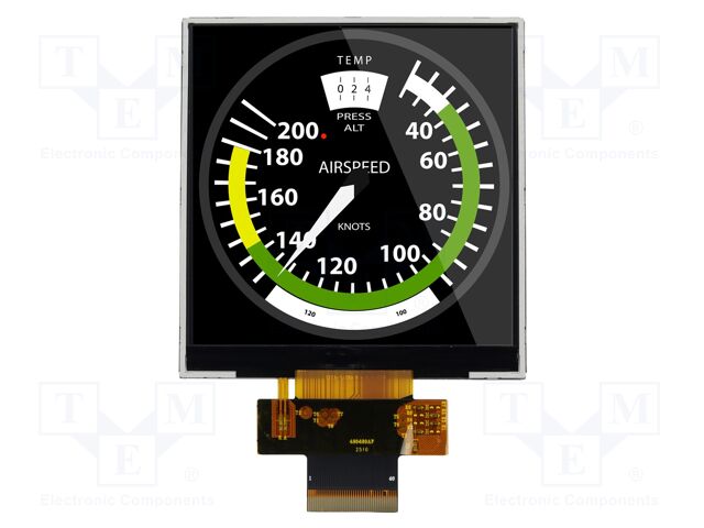 Display: TFT; 4"; 480x480; Illumin: LED; Dim: 77.86x81.84x2.45mm