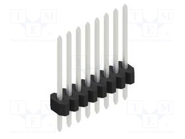 Connector: pin strips; pin header; male; PIN: 8; 1.27mm; THT; 1x8
