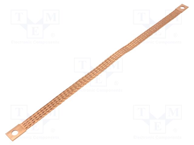 Braids; earthing tape; 16mm2; Ø1: 9mm; Ø2: 9mm; 120A; L: 400mm