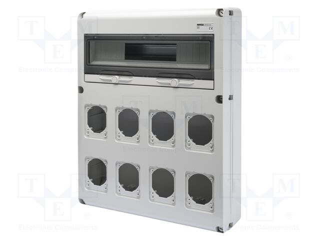 Enclosure: for modular components; IP65; wall mount; grey