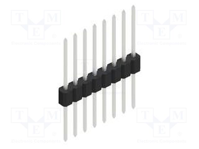 Connector: pin strips; pin header; male; PIN: 8; 1.27mm; THT; 1x8