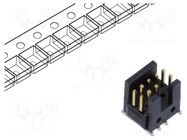 Connector: pin strips; male; PIN: 10; 1.27mm; gold-plated; SMT; reel