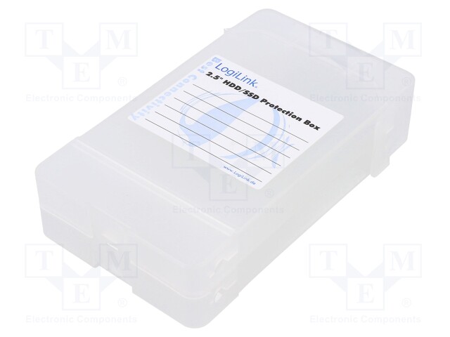 Hard discs housing: 2,5"; white; Enclos.mat: plastic