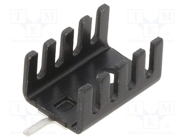 Heatsink: extruded; U; TO220; black; L: 19.1mm; W: 13.2mm; H: 9.5mm