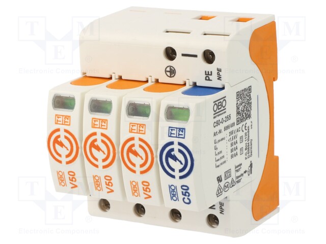 Surge arrestor; Mounting: DIN; IP20