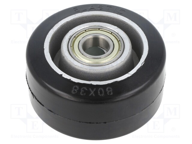 Transport wheel; Ø: 80mm; W: 38mm; 150kg; Mat: elastic rubber