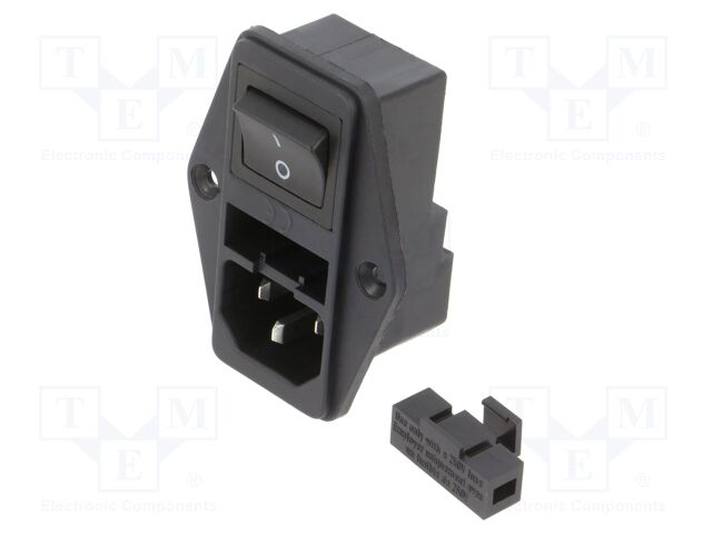 Connector: AC supply; socket; male; 10A; 250VAC; IEC 60320; C14 (E)