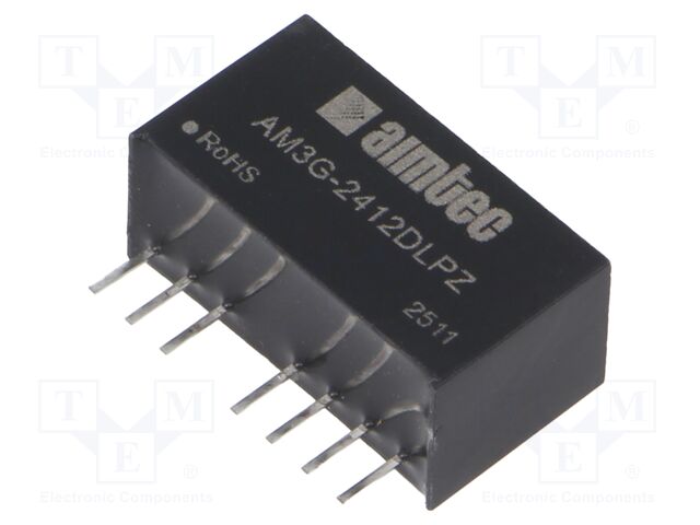 Converter: DC/DC; 3W; Uin: 18÷36V; Uout: 12VDC; Uout2: -12VDC; SIP8